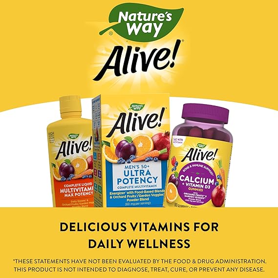 Nature’s Way Alive! Men’s 50+ Ultra Potency Complete Multivitamin, 60 Tablets