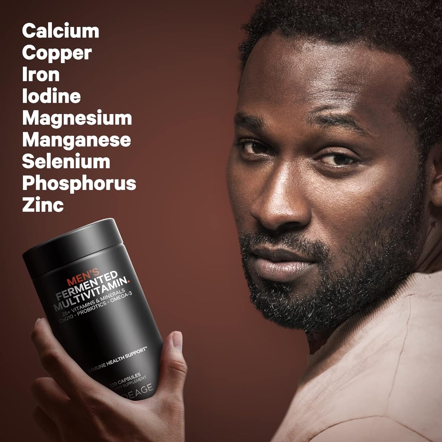 Codeage Men’s Daily Multivitamin Supplement, 25+ Vitamins & Minerals 120 Capsules