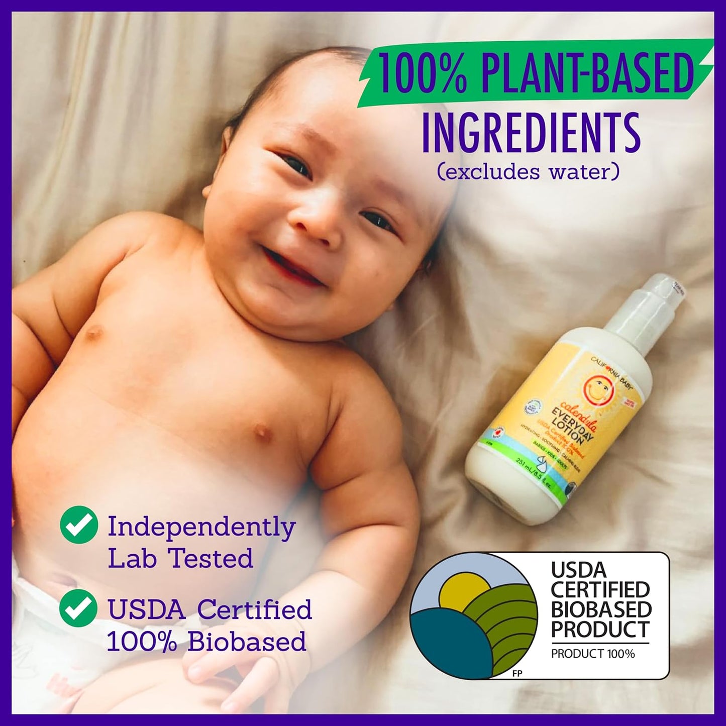 California Baby Calendula Lotion  100% Plant-Based Moisturizer 8.5 oz.