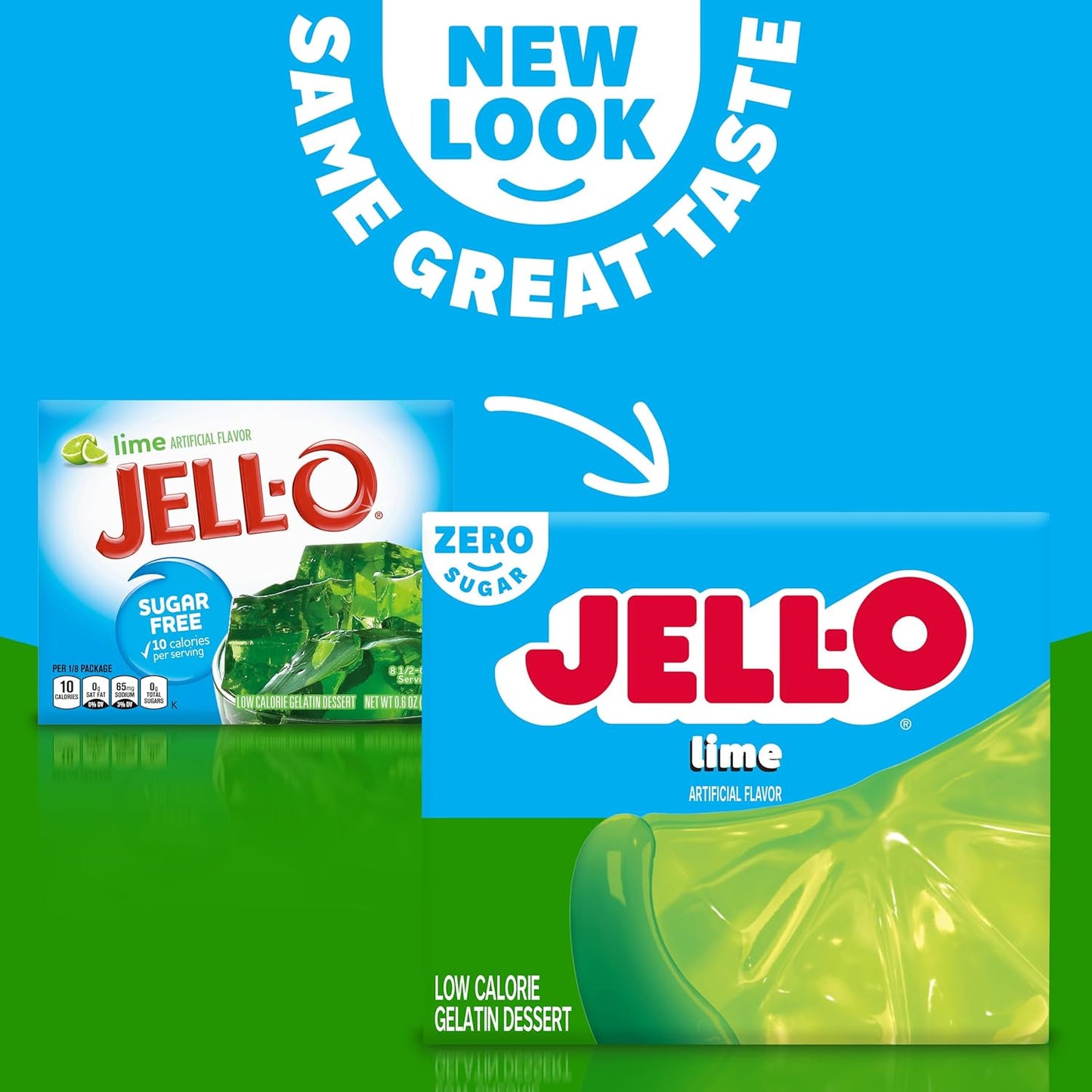 Jell-O Lime Artificially Flavored Gelatin Dessert Mix, 0.3 oz Box (4 Pack)