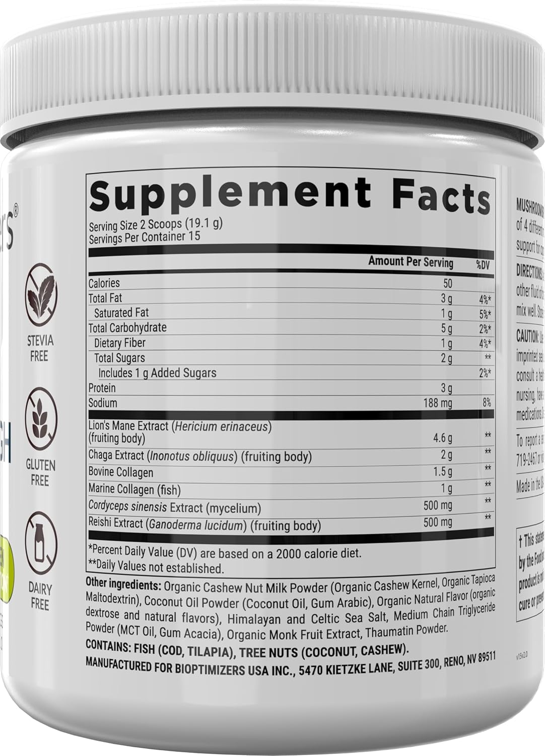 BiOptimizers – Mushroom Breakthrough - Salted Carame -286 g