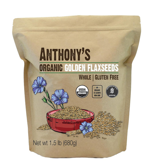 Anthony's Organic Whole Golden Flaxseeds, 1.5 lb