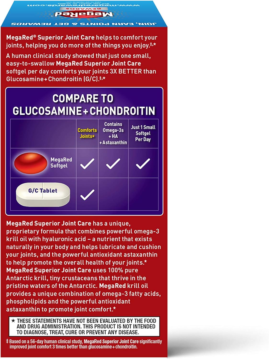 MegaRed Omega-3 Krill Oil and Joint Supplement Joint Care 60 softgels