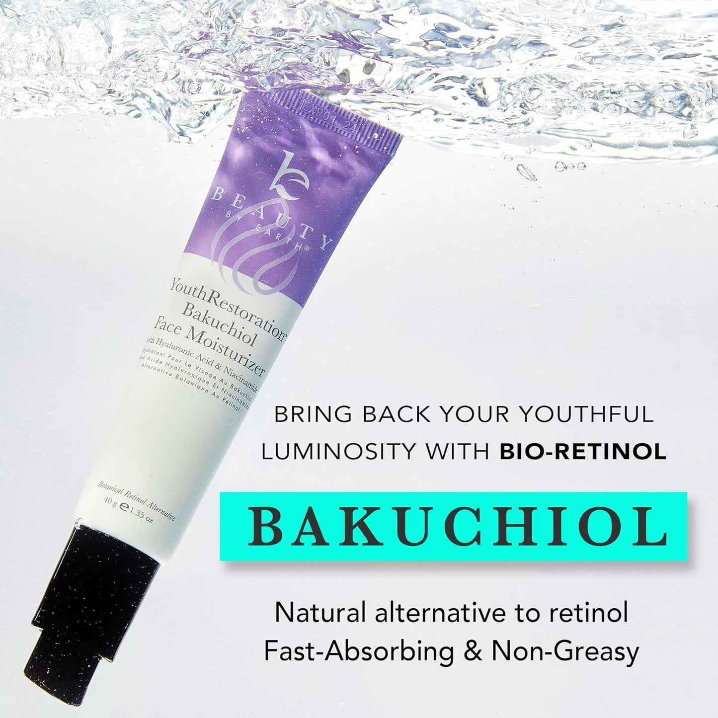 Beauty by Earth  Anti Aging Bakuchiol Face Moisturizer for Women -1.35 fl oz