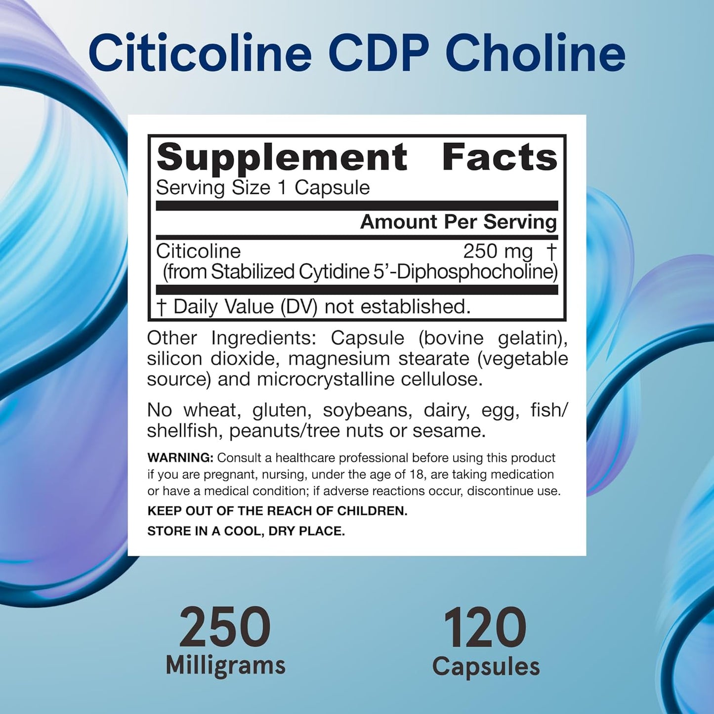 Jarrow Formulas Citicoline CDP Choline 120 Capsules