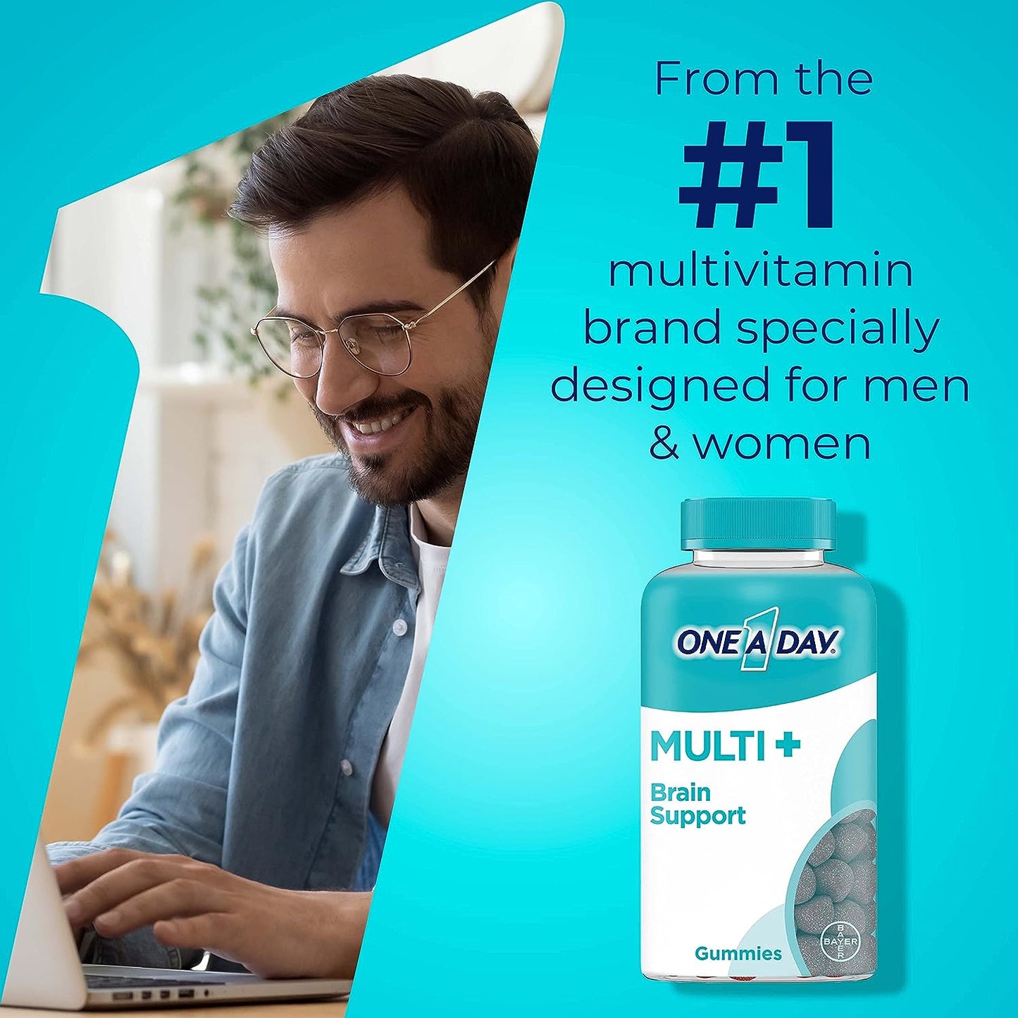 One-A-Day Multi+ Brain Support Gummies 100 Count