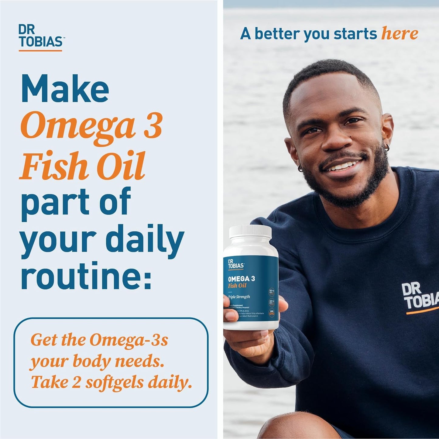 Dr. Tobias Omega 3 Fish Oil, 90 count