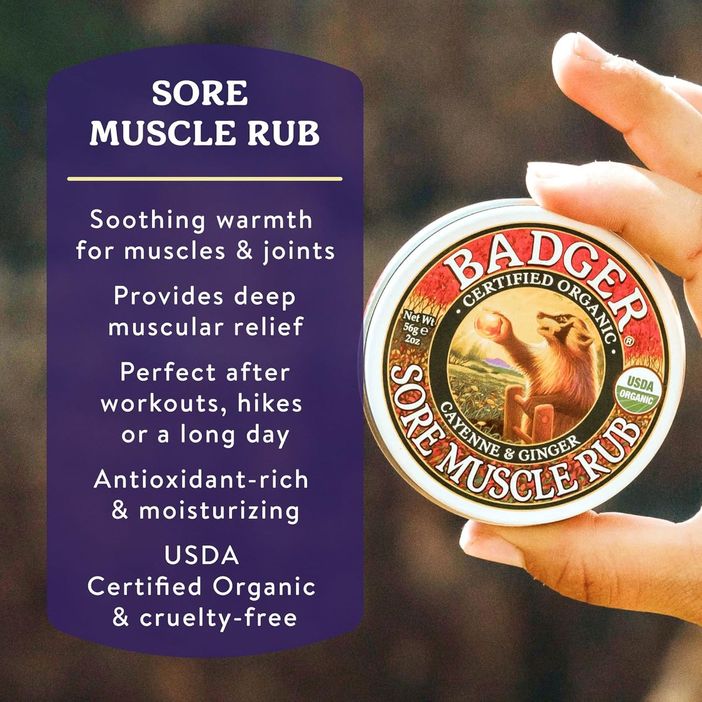 Badger Balm, Sore Muscle Rub - 2 oz
