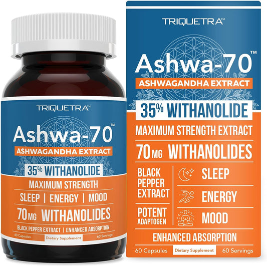 Ashwa-70®: Ashwagandha Extract - 35% Withanolides 60 Capsules