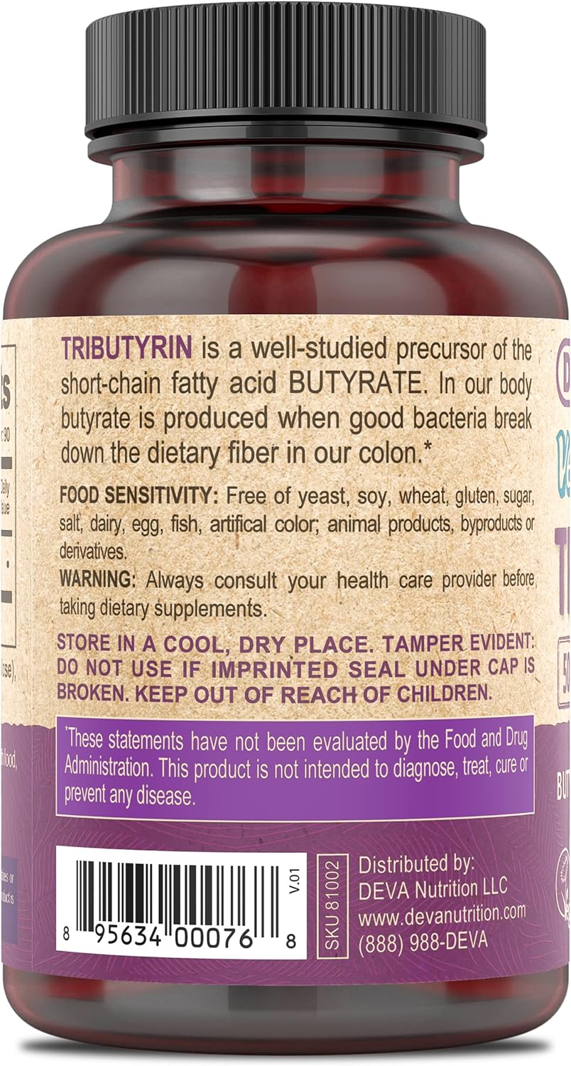 DEVA Vegan Tributyrin Supplement 90 Count