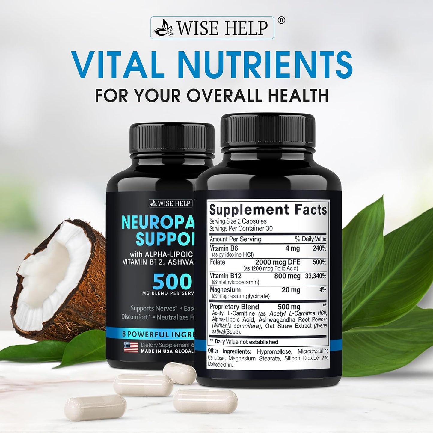 Neuropathy Support Natural Nerve Discomfort Relief- 60 Caps