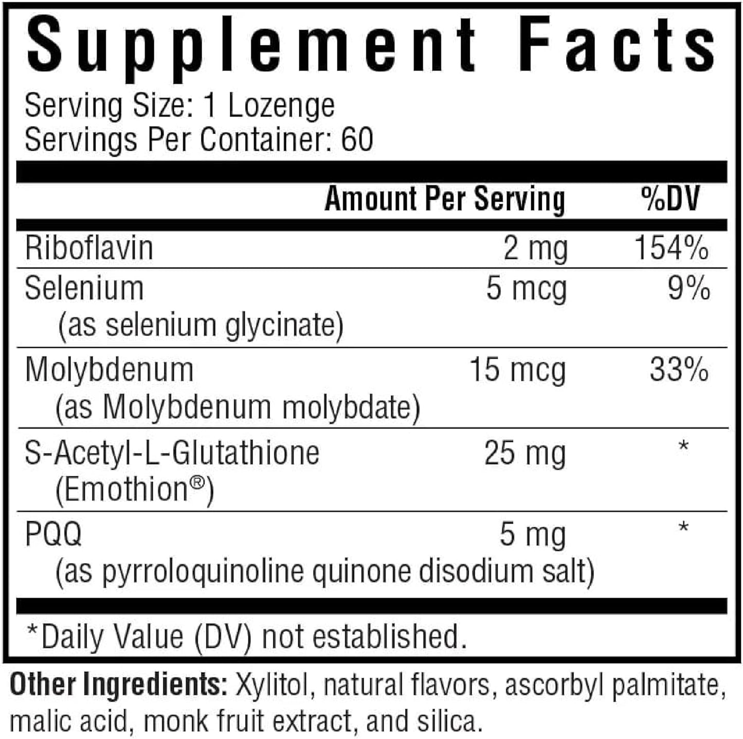 Seeking Health Optimal Glutathione Plus, 25 mg S-Acetyl-L-Glutathione (60 lozenges)