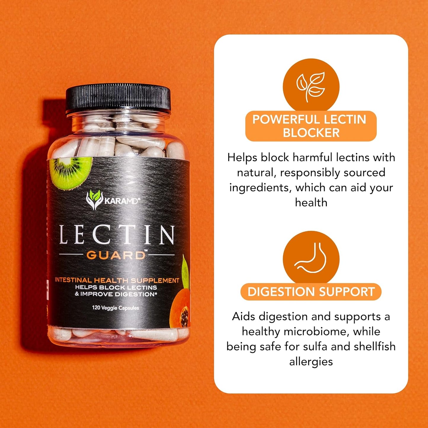 KaraMD Lectin Guard  Lectin Blocker Gut & Colon Health Supplement 120 capsules