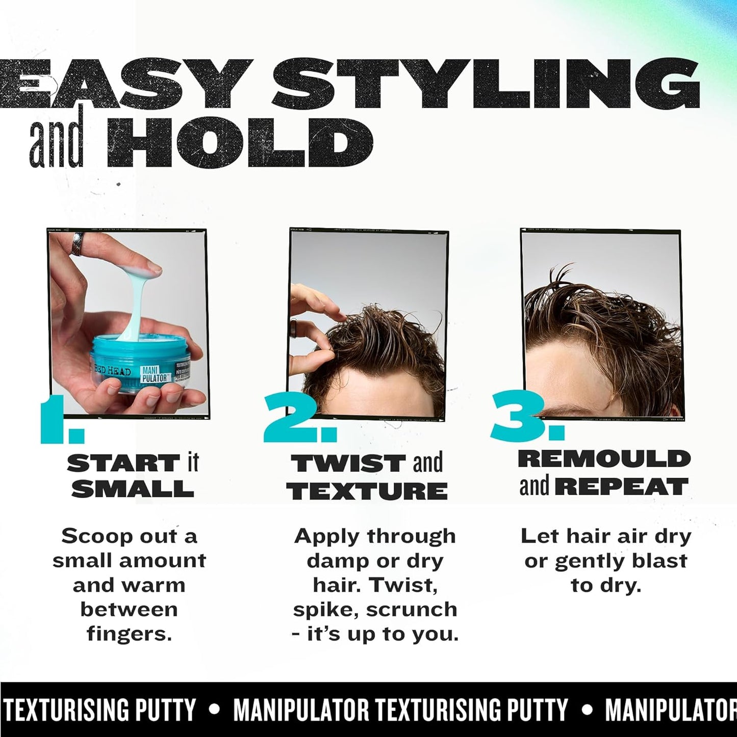 TIGI Bed Head Manipulator Texturizing Putty,  for Short to Medium Hair, 2 oz, 2 Pack