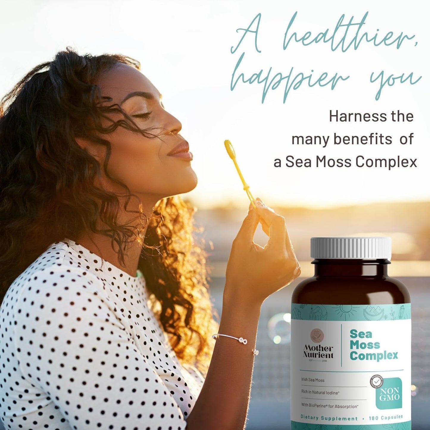 Sea Moss Capsules Complex with Wildcrafted Irish Sea Moss,180 Capsules