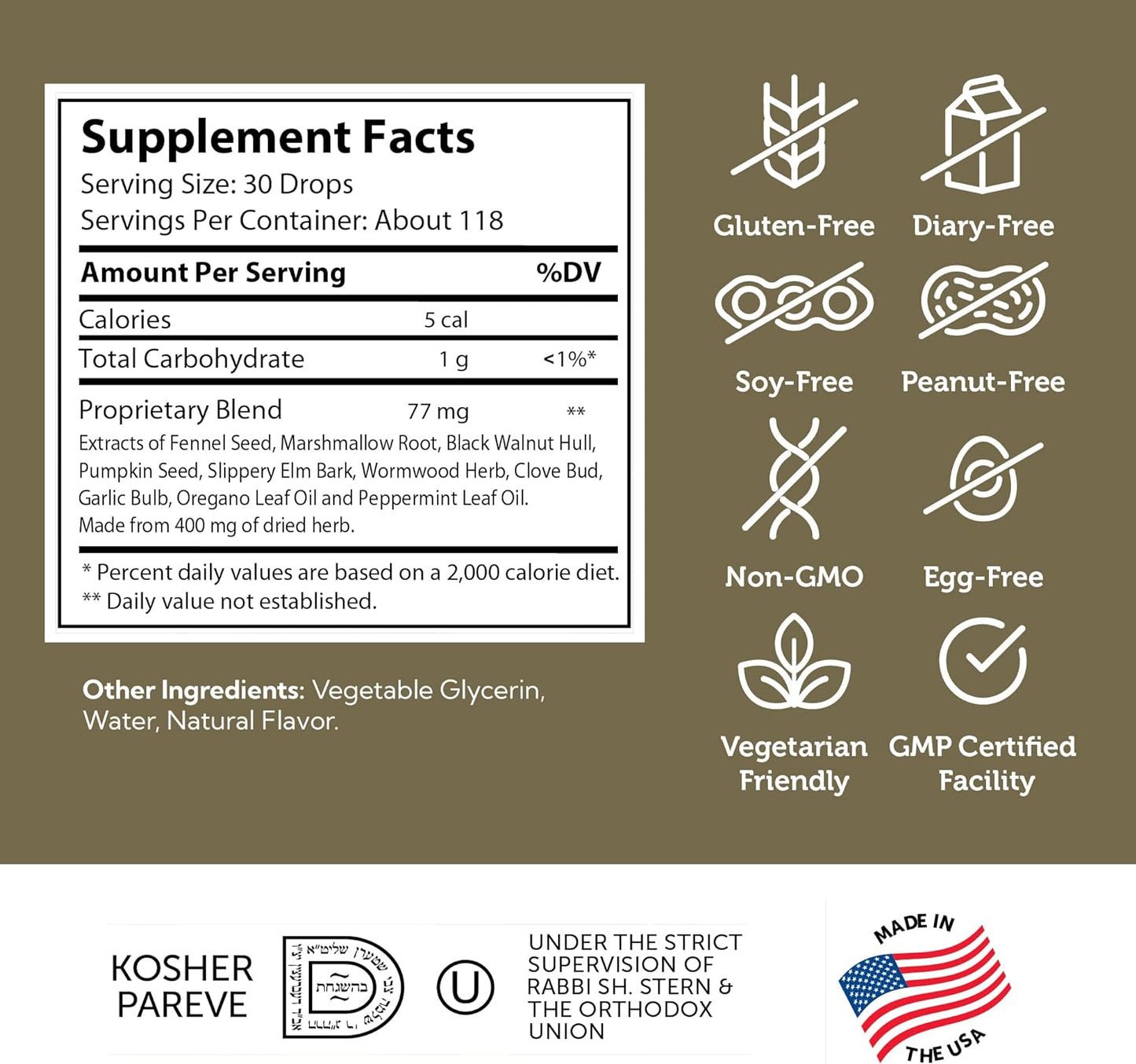 Zahler - ParaGuard Liquid Drops - Gut Health Supplement  4 oz