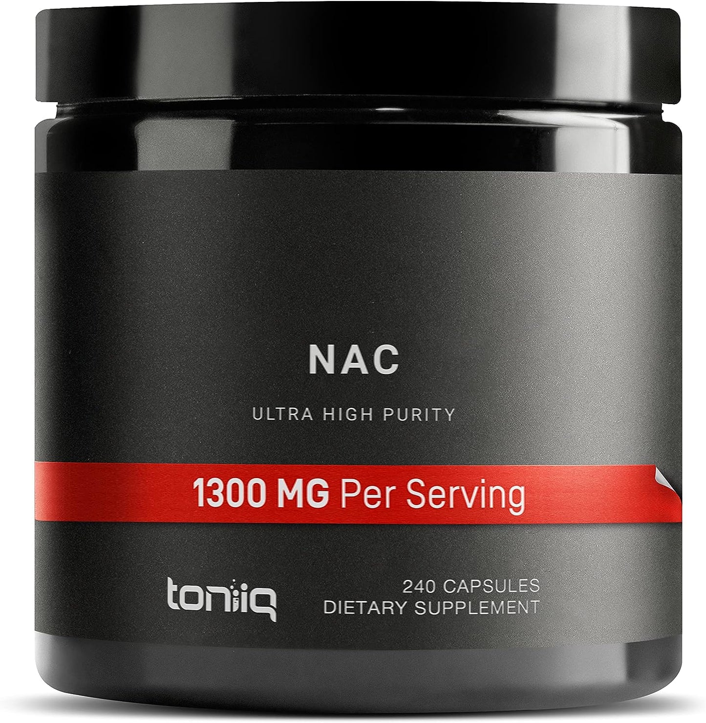 Toniiq 1300mg NAC - 4 Month Supply - Min. 98%+ Tested Purity -240 capsules