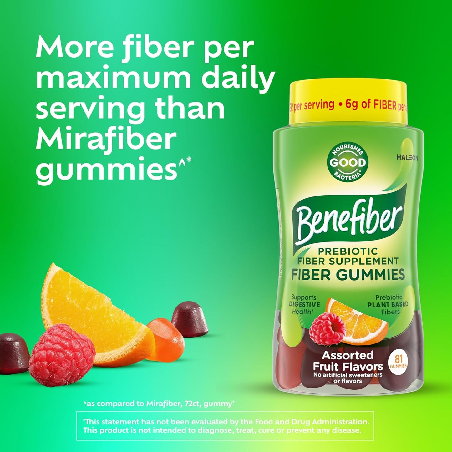 Benefiber Prebiotic Fiber Supplement Gummies - 81 Count
