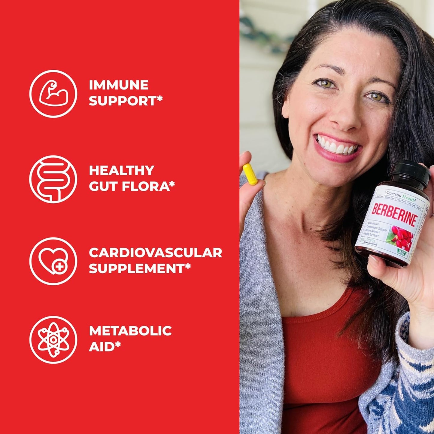 Berberine Supplement with Third Party Tested Berberine 1200mg - 60 capsules