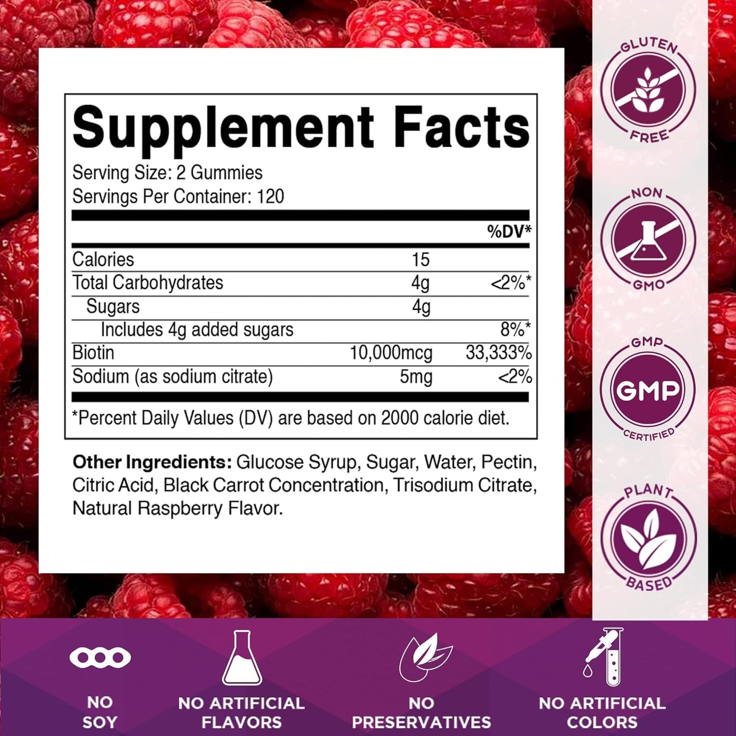 Vitamatic Biotin Gummies 10,000 mcg  - 240 Vegan Gummies