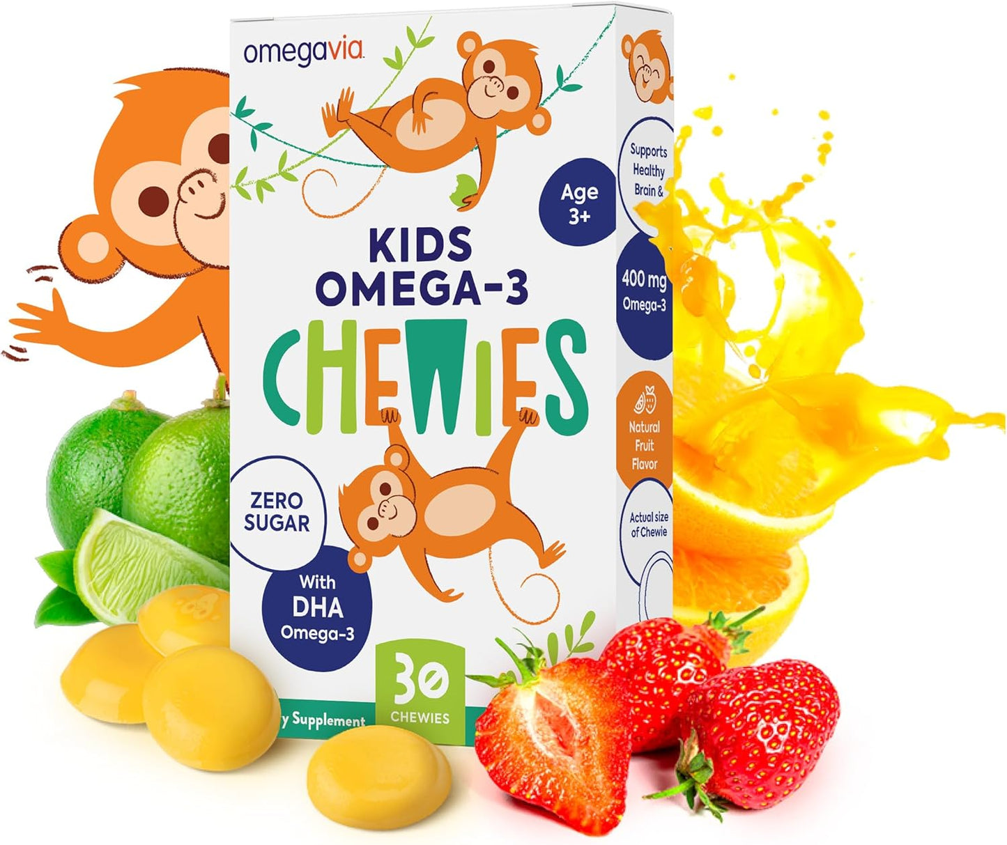 OmegaVia Omega 3 Chewies,  - 30 Individual Packets