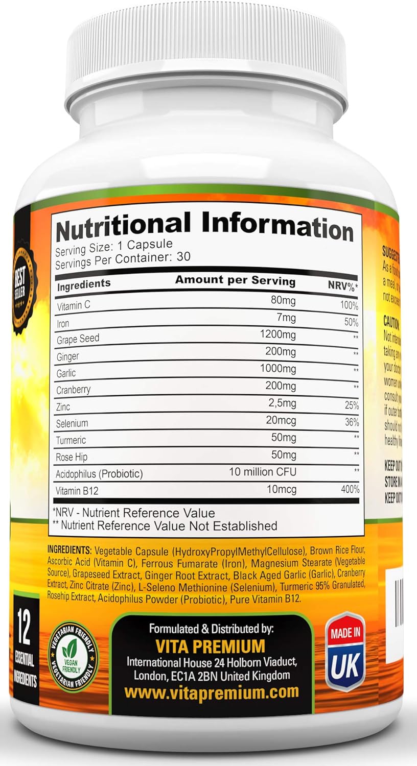 Immune System Booster with Vitamins 30 count