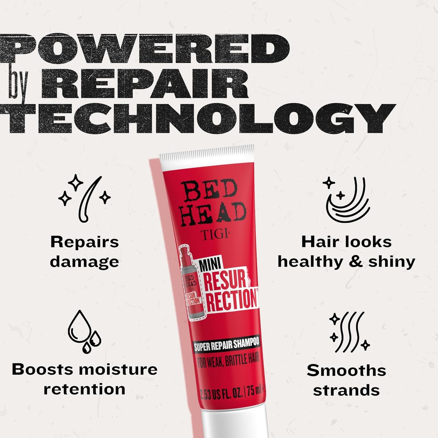 Bed Head by TIGI Resurrection Super Repair Shampoo Travel Mini – 2.53 fl oz