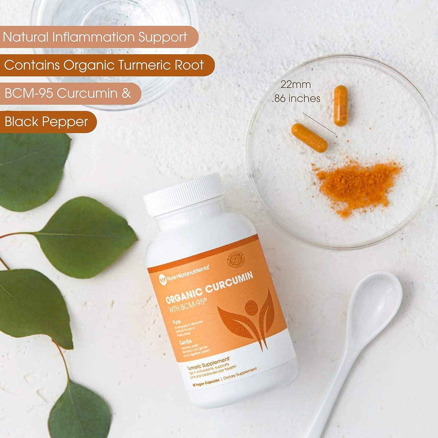 Organic Turmeric Curcumin with Black Pepper & BCM-95  - 60 Capsules