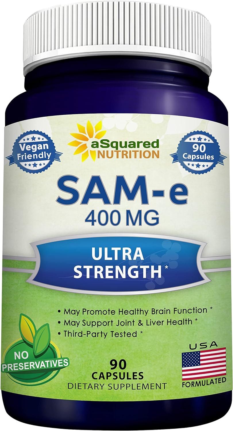 aSquared Nutrition SAM-e 400mg Supplement - 90 Capsules