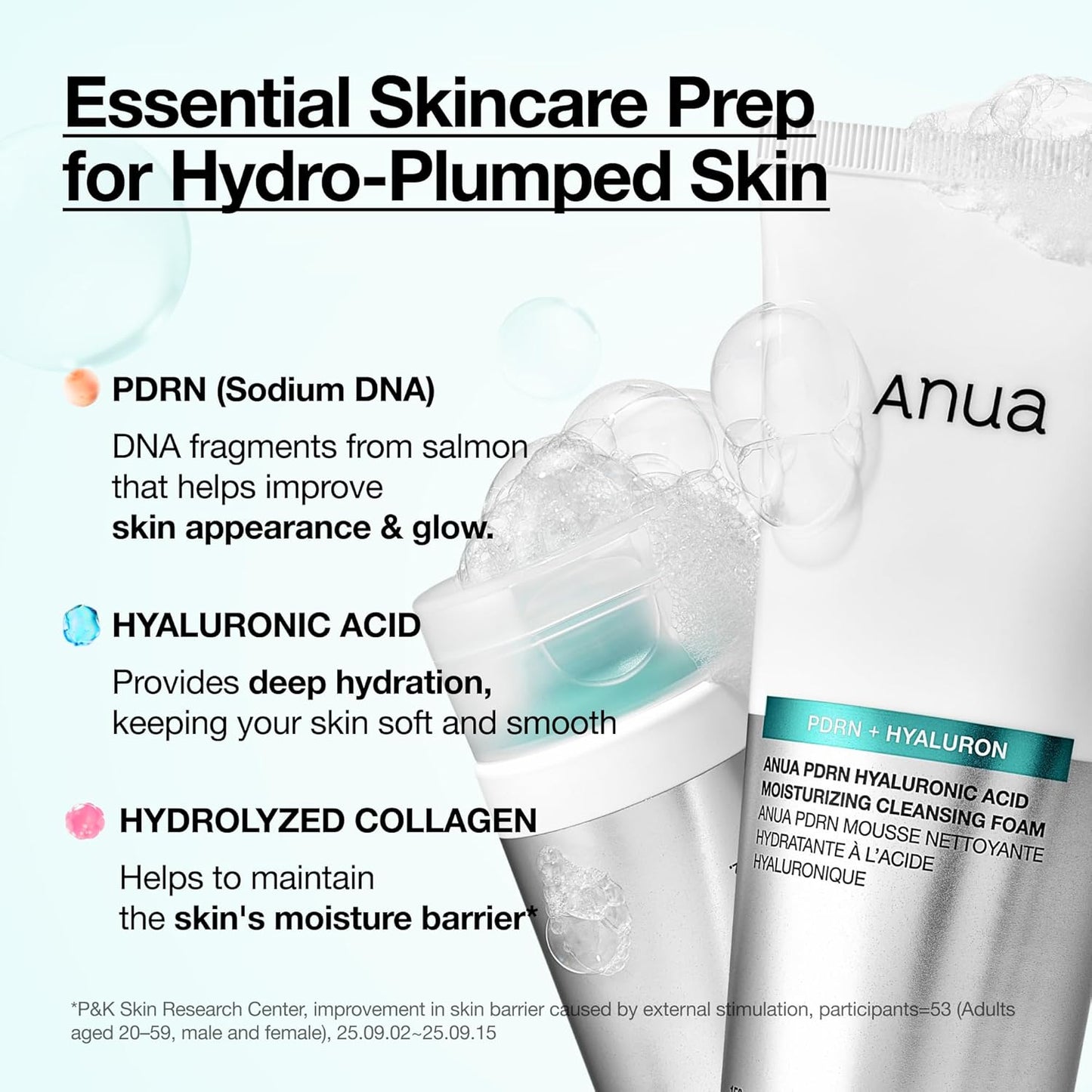 ANUA PDRN Hyaluronic Acid Moisturizing Cleansing Foam - 5.07 fl oz