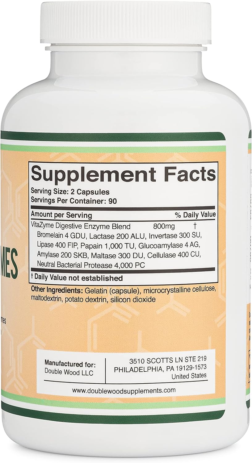 Digestive Enzymes - 800mg Blend of All 10 Most Essential Digestive and Pancreatic