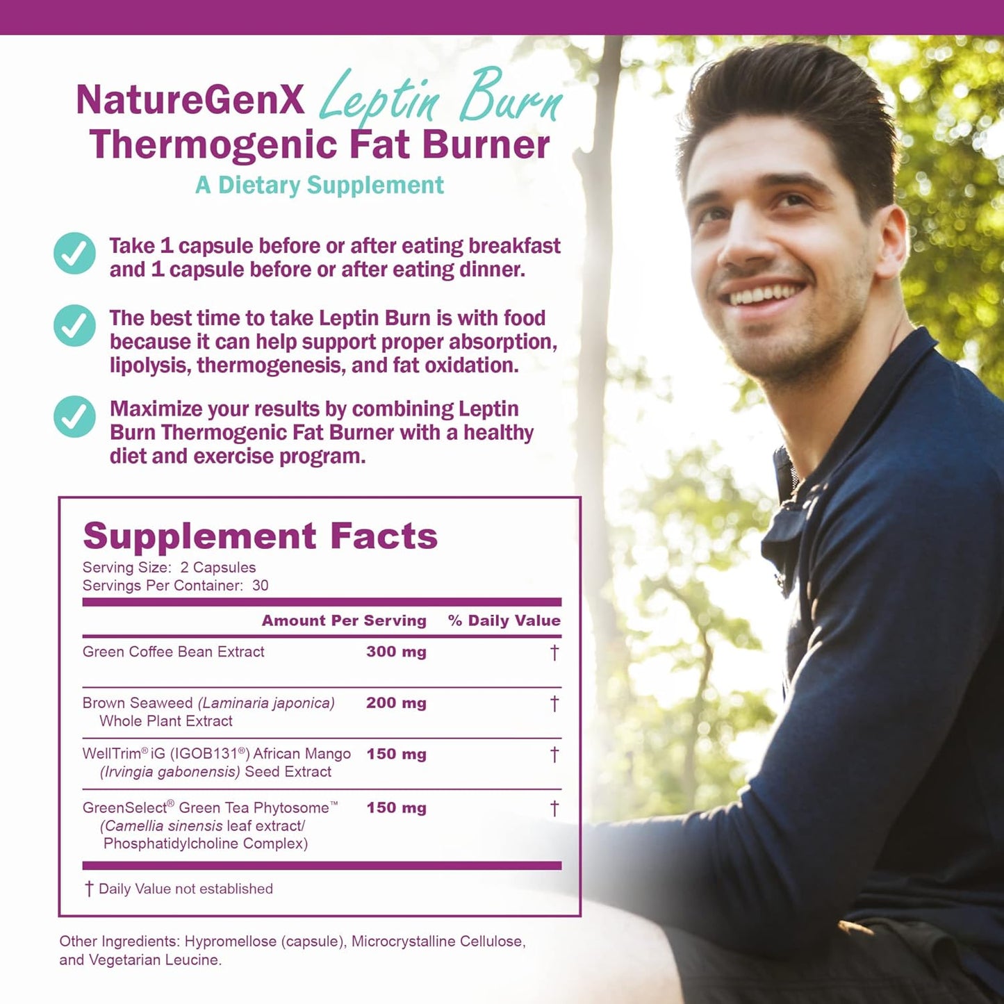 Leptin Burn - Thermogenic Fat Burner, Appetite Suppressant -60 capsules