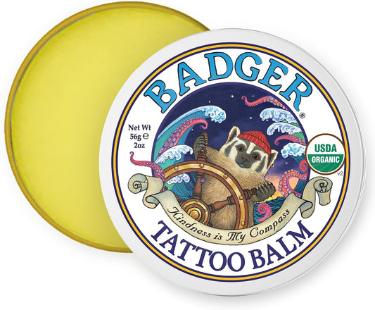 Badger Tattoo Balm, Organic Tattoo Aftercare - 2 oz Tin