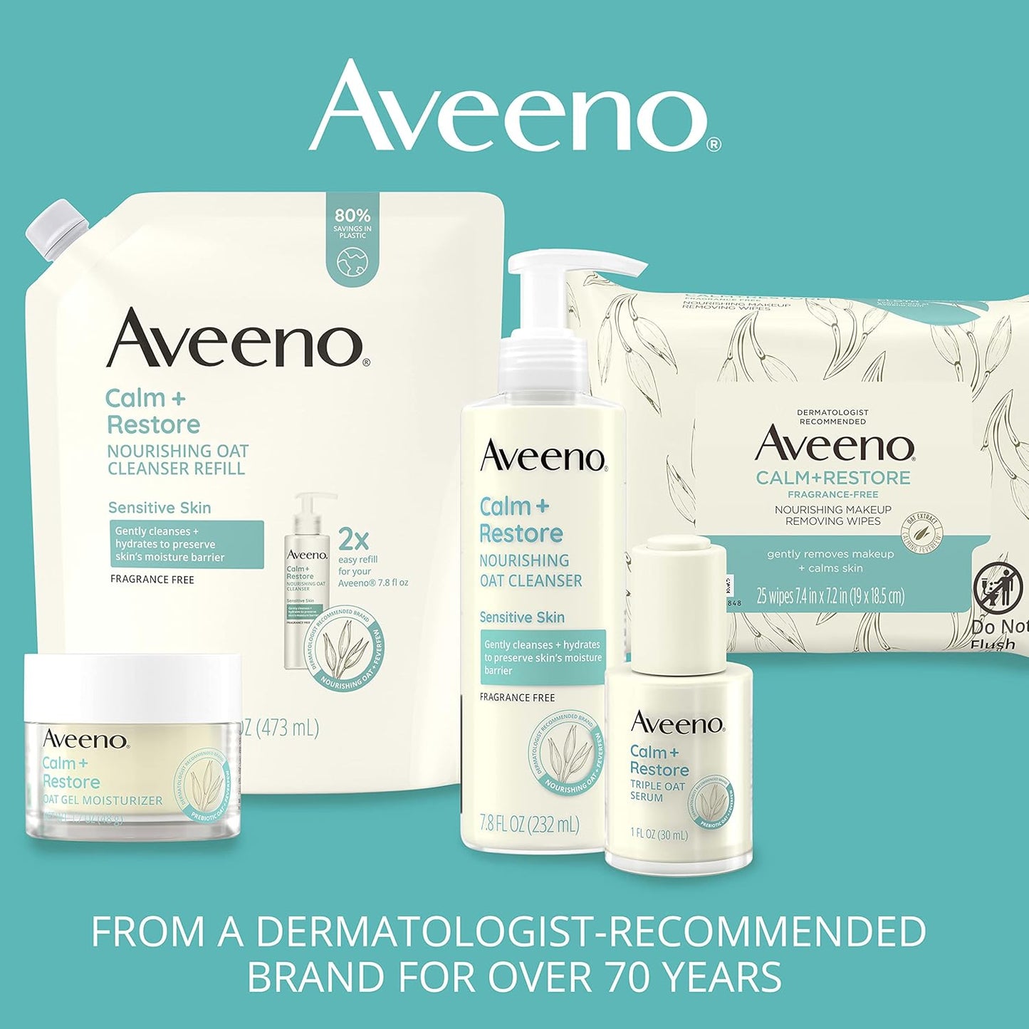 Aveeno Calm + Restore Facial Cleanser for Sensitive Skin - 7.8 fl oz