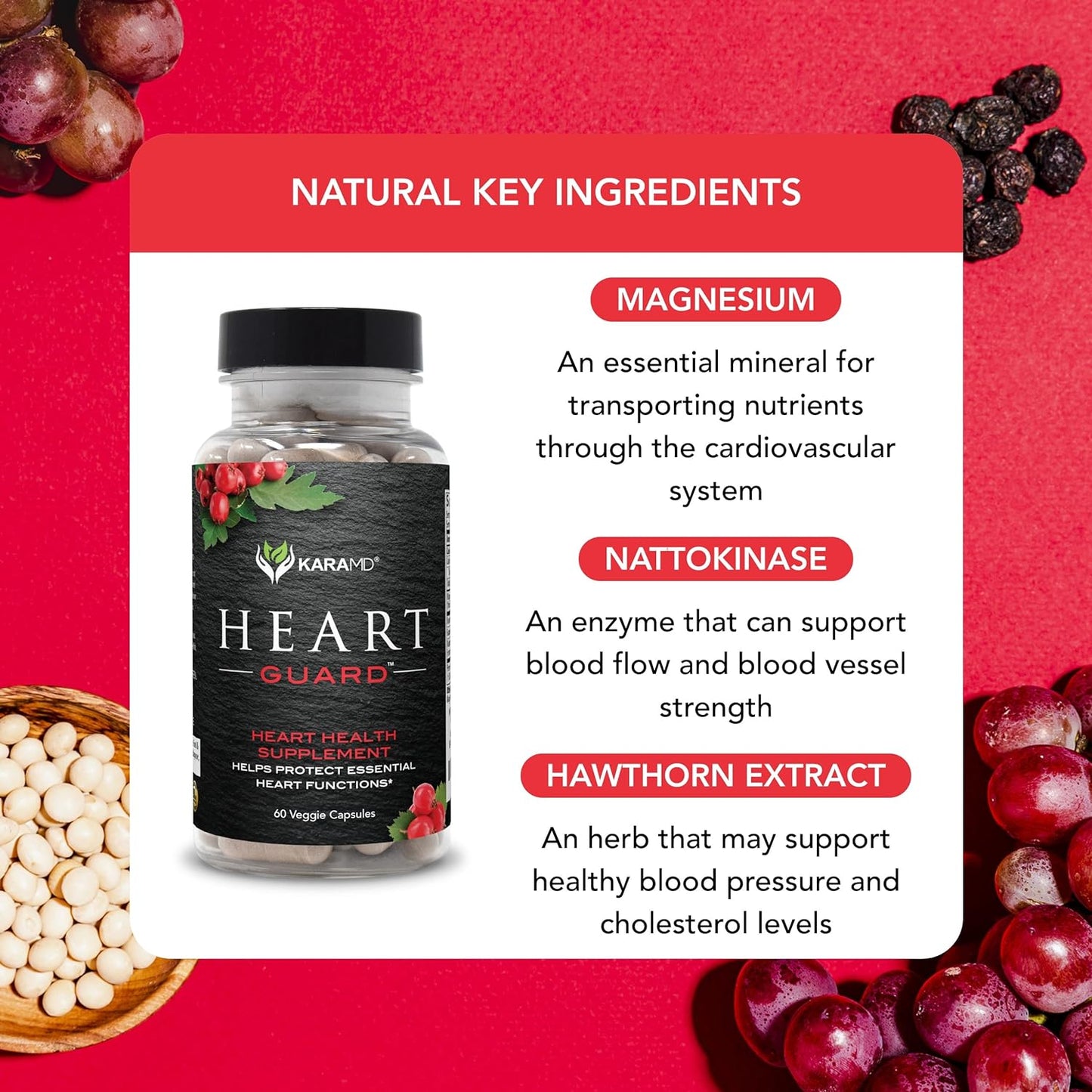 KaraMD Heart Guard | Natural Heart Support Supplement 60 capsules