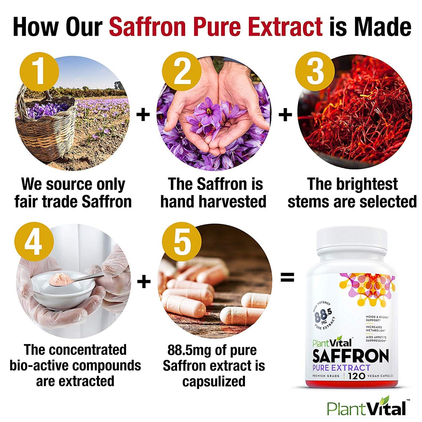 Plantvital Saffron Extract  120 Capsules