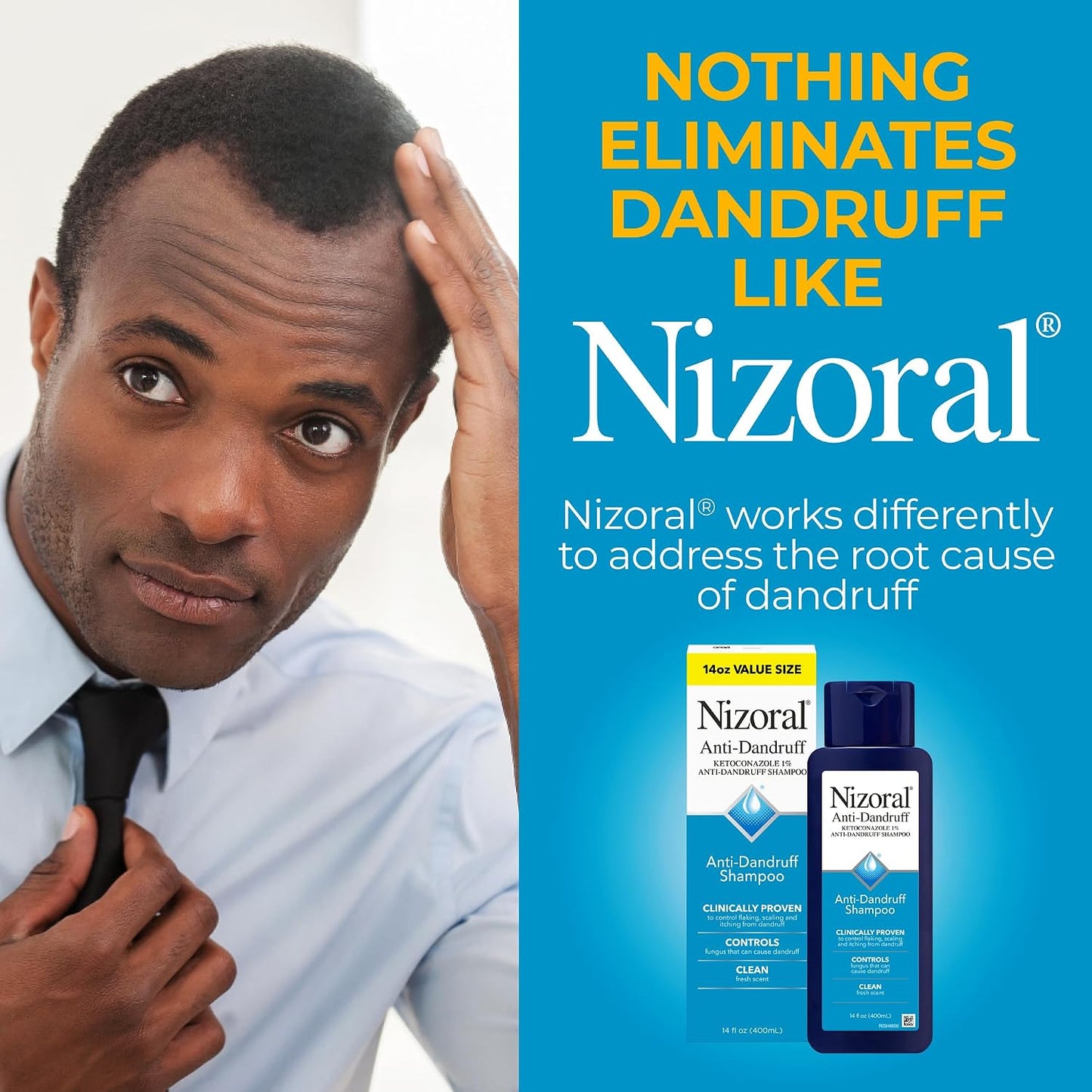 Nizoral Anti-Dandruff Shampoo with 1% Ketoconazole, Fresh Scent - 14 Fl Oz