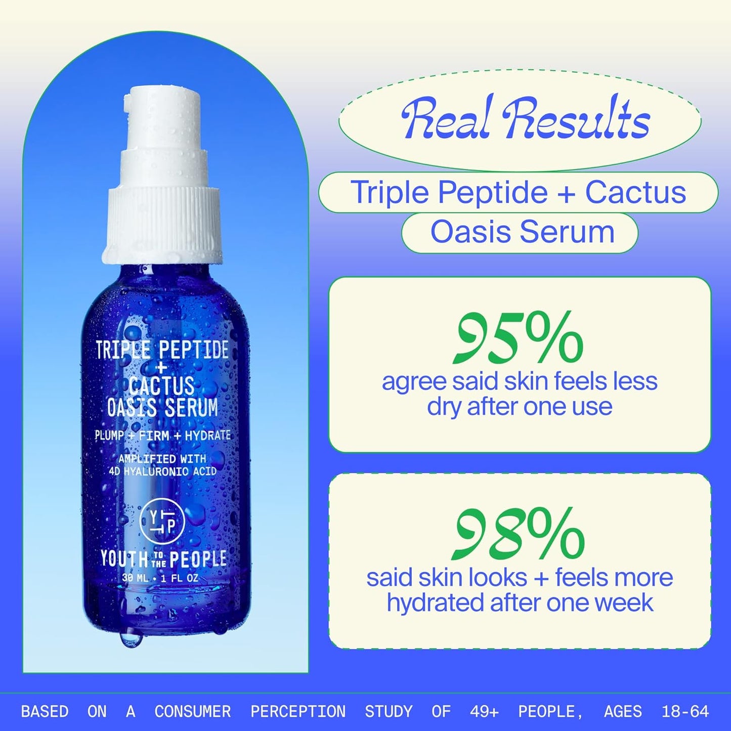 Youth To The People Triple Peptide + Oasis Face Serum - 1 fl oz