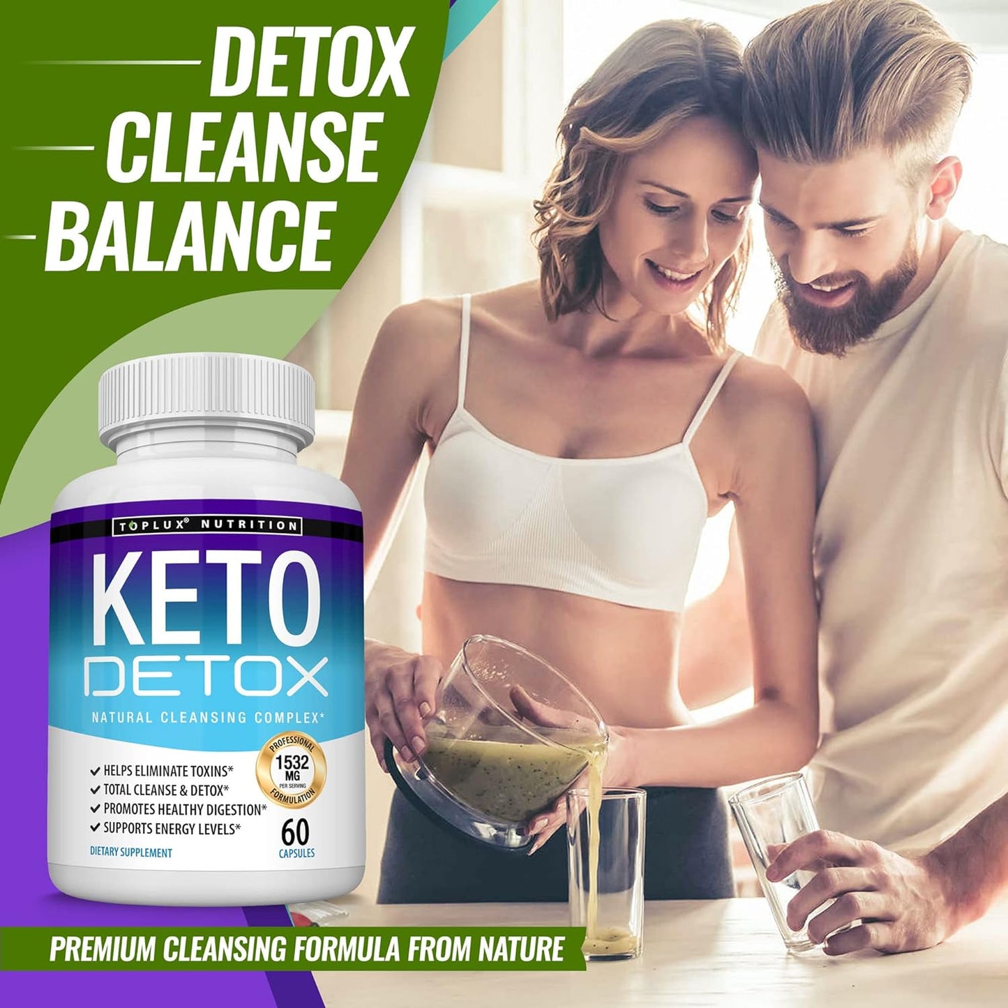 Toplux Keto Detox Pills Advanced Cleansing Extract  60 Capsules
