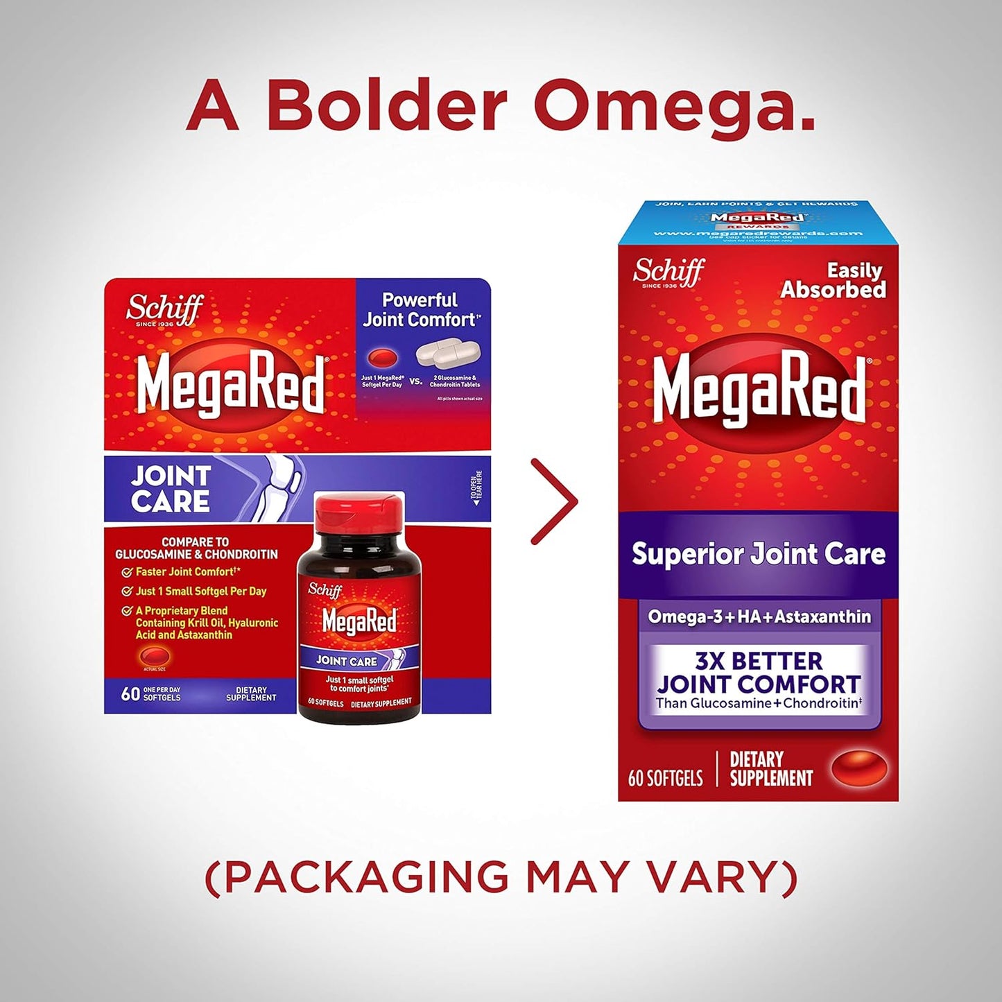 MegaRed Omega-3 Krill Oil and Joint Supplement Joint Care 60 softgels