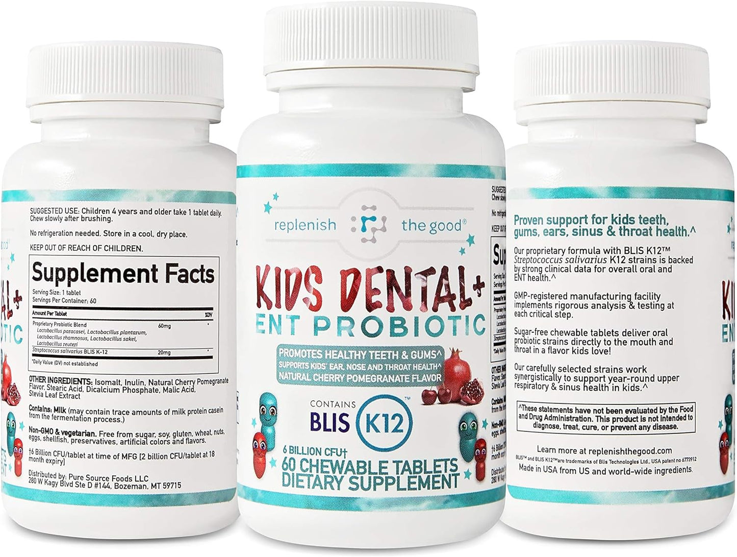 Replenish the Good Kids Dental & ENT Vegan Probiotics 60 count