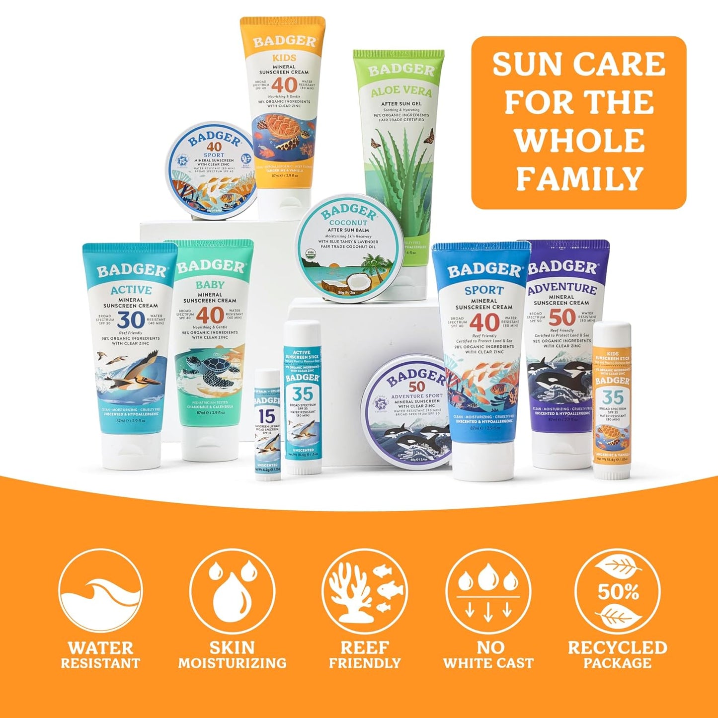 Badger Kids Mineral Sunscreen Cream SPF 40 - 2.9 fl oz