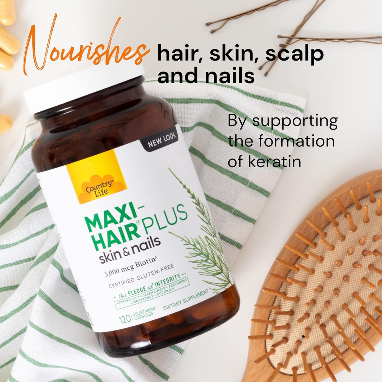 Country Life, Maxi-Hair Plus  Hair, Skin and Nails, 240 capsules