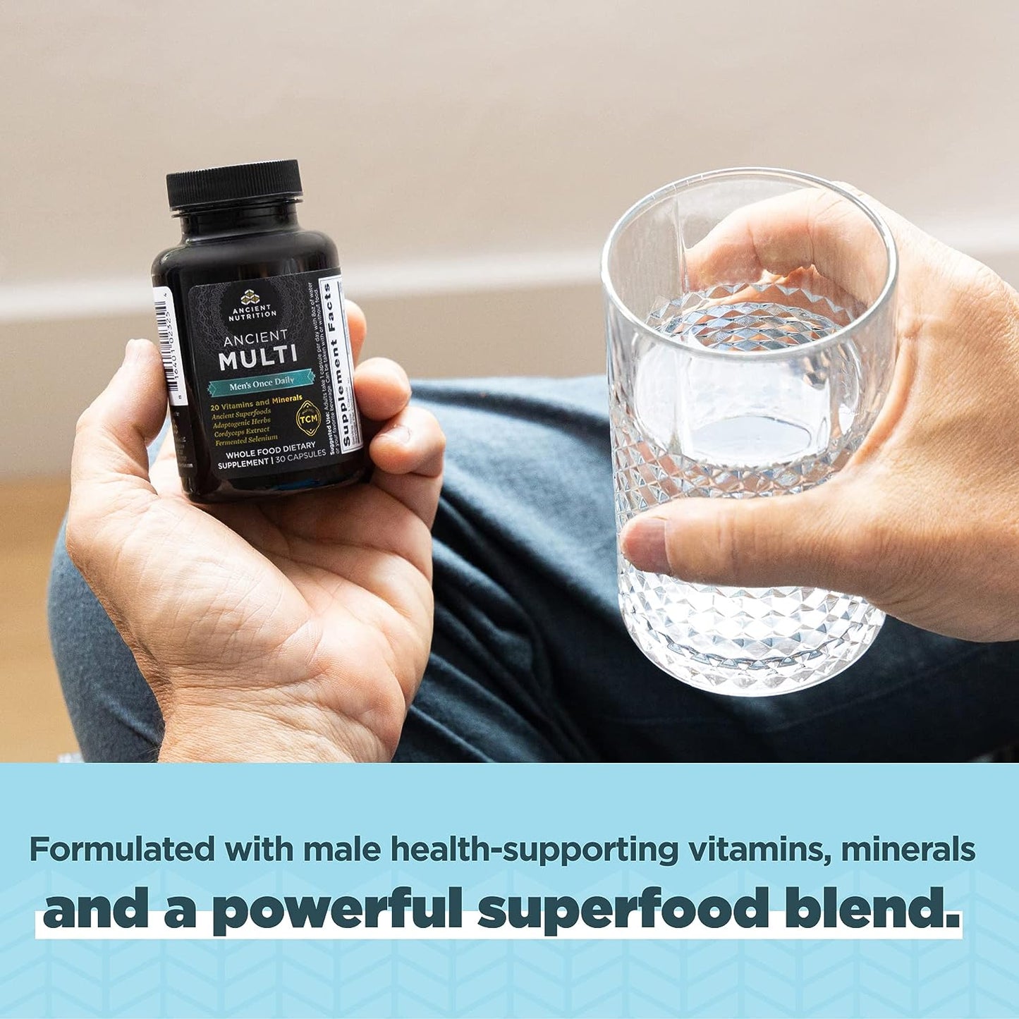 Multivitamin for Men by Ancient Nutrition, Ancient Multi Men's Once Daily Vitamin Supplement 30 Ct,
