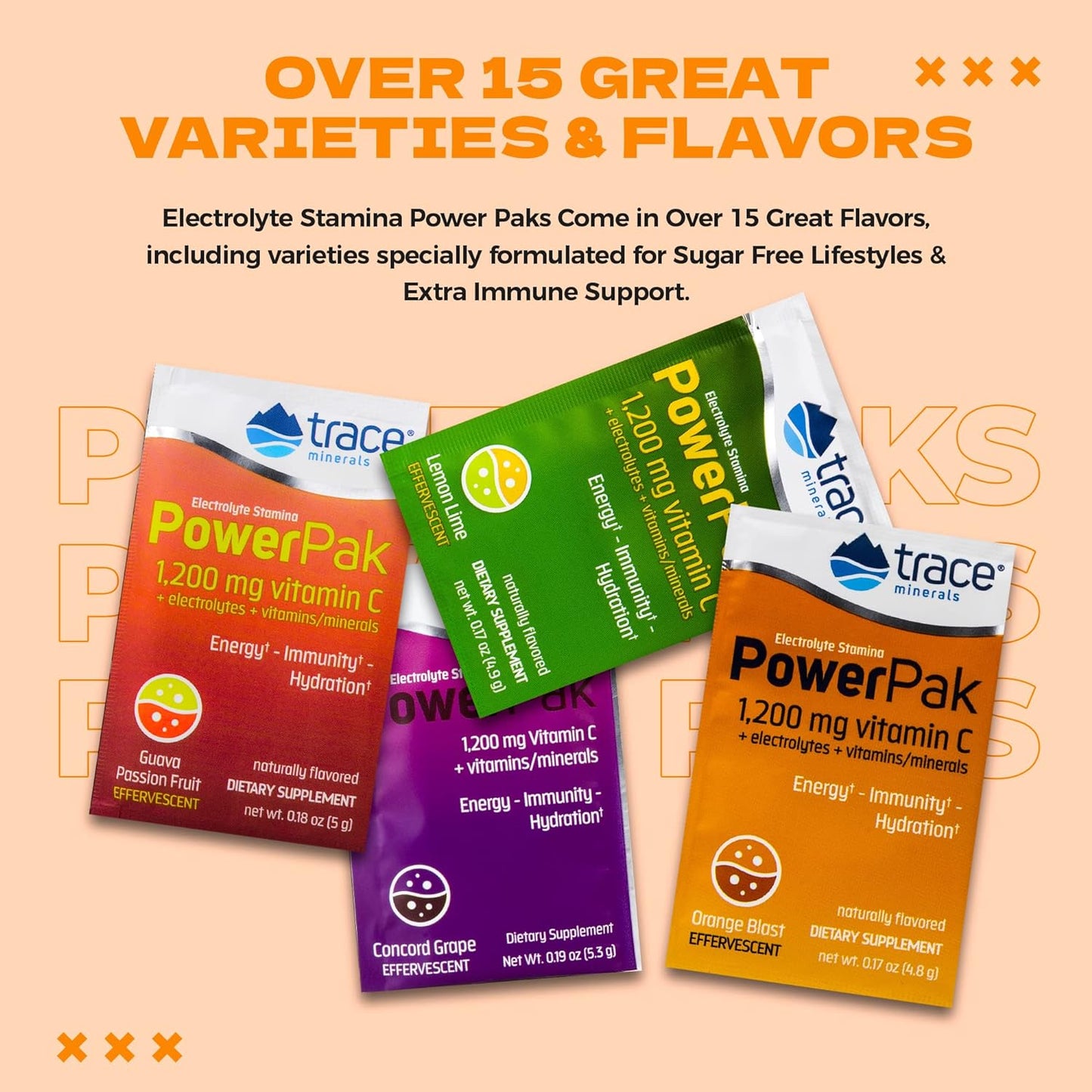 Trace Minerals Power Pak Electrolyte Powder Packets 30 Packets