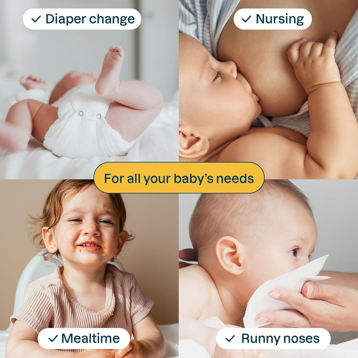 ATTITUDE Baby Wipes, Enriched with Oatmeal, Diaper Wipes -72 Count