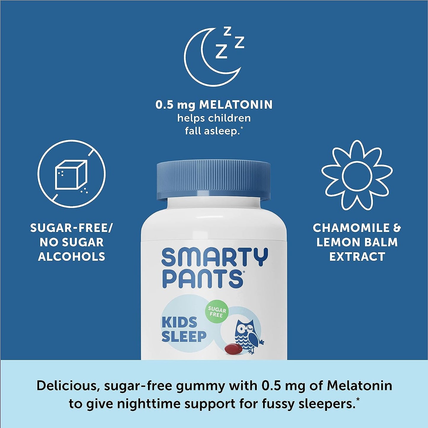SmartyPants Kids Melatonin Gummy, Sugar Free Gummies  25 count
