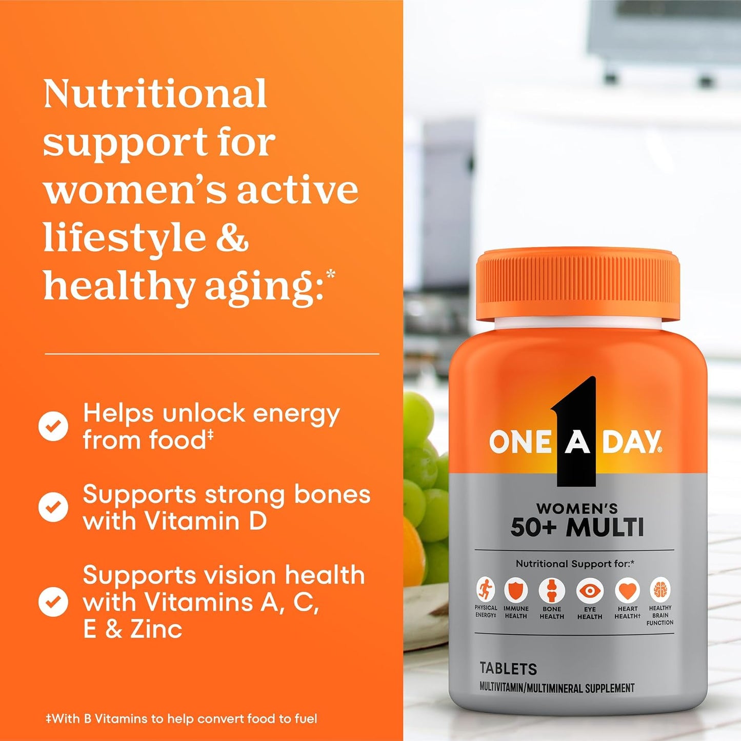 One A Day Multivitamin for Women 50 and Over Tablets -  200 Ct
