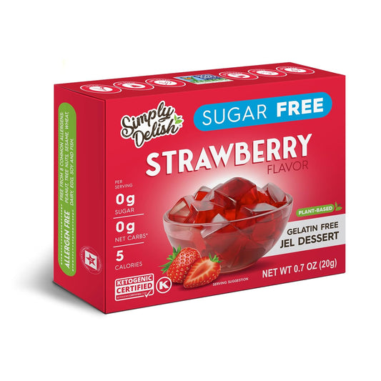 Simply Delish Natural Strawberry Jel Dessert -  0.7 OZ (0.7 OZ Pack of 2)
