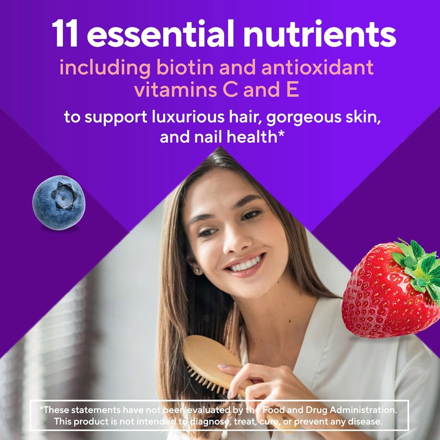 Vitafusion Gorgeous Hair, Skin & Nails Multivitamin Gummy Raspberry Flavor, 135ct